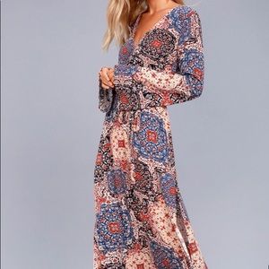 Lulu Bohemian Long Sleeve Maxi Dress Size S